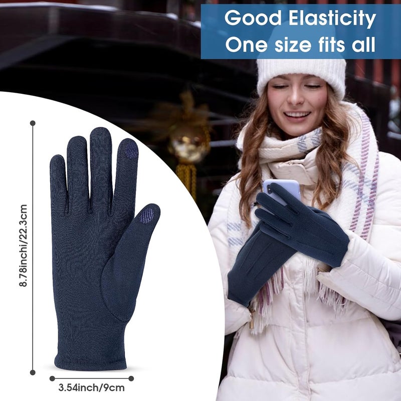 Beehow Store Women gloves cold weather touch screen glove warm fleece lining for driving cycling skiing - Image 2